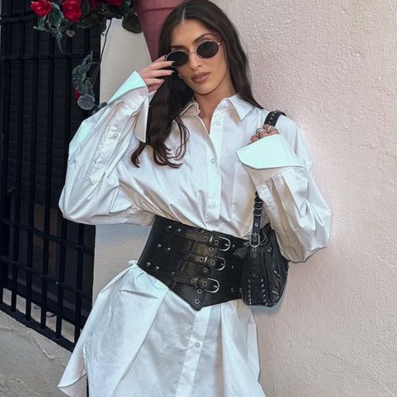 NWT Zara Studded Leather Cummerbund - Picture 2 of 16